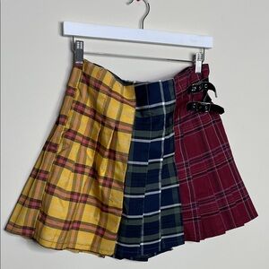 No Boundaries Colorful Plaid Mini Skirt
